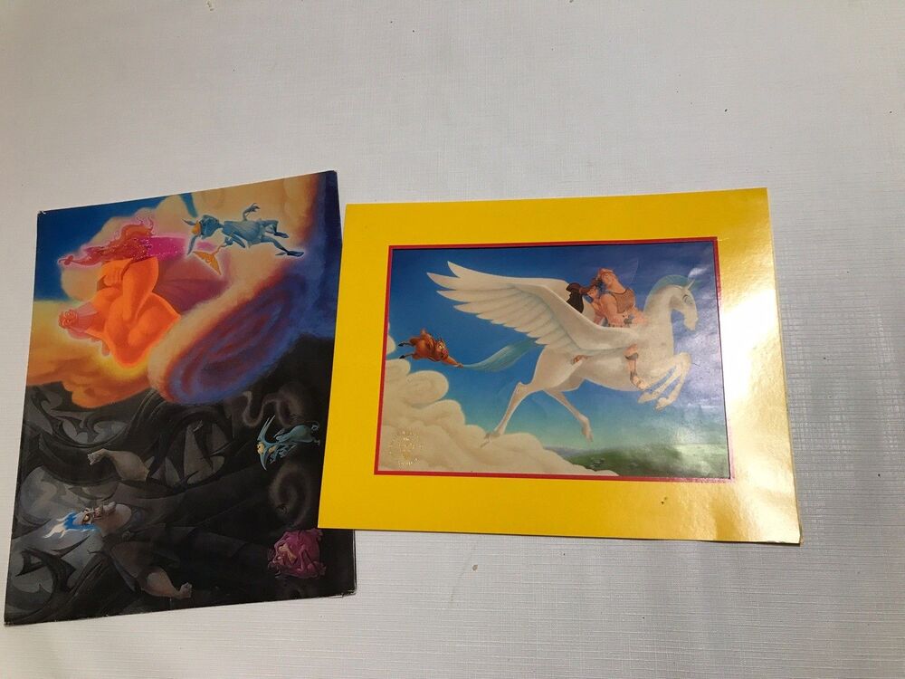 Disney Store Lithograph Hercules Pegasus Exclusive Commemorative 12”x16” Vintage